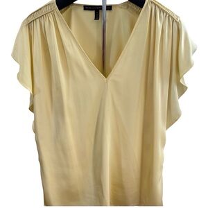 White House Black Market Yellow Women's Blouse. Size Small